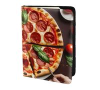 Étui de passeport en cuir imprimé pizza pour homme et femme, portefeuille de voyage, noir, One Size