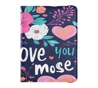 Étui de passeport en cuir léger pour femme et fille - Organisateur de documents - Accessoires essentiels de voyage, Saint-Valentin, fleurs, amour, cœur, mose, Saint-Valentin, 1 size, Décontracté