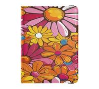 Étui de passeport en cuir léger pour vacances en famille, carnet de passeport, carnet de voyage, motif floral coloré, motif floral groovy, multicolore, 1 size, Décontracté