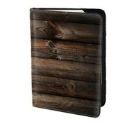 Étui de passeport en cuir marron imprimé bois écologique en cuir véritable essentiel de voyage