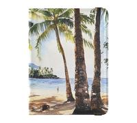 Étui de passeport en cuir personnalisable The Coconut Grove et Sandy Beach - Pour documents de voyage - Organiseur de protection pour badge, carte de vaccin, portefeuille léger, La cocoteraie et la