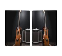 Étui de passeport en cuir pour instrument de musique et guitare - Style minimaliste - 20,3 x 13,8 cm, Style :, 20.3x13.8cm