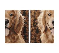 Étui de passeport en cuir pour passeport - Attrape-rêves amérindien - Livre de passeport imprimé pour documents, cadeaux de voyage, Adorable Golden Retriever, 20.3x13.8cm