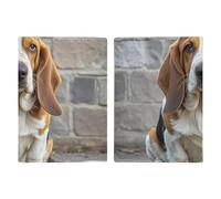 Étui de passeport en cuir pour passeport avec imprimé clôture et cheval pour documents, cadeaux de voyage, Basset Hound, 20.3x13.8cm