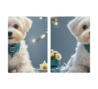 Étui de passeport en cuir pour passeport avec imprimé furet pour documents, cadeaux de voyage, Adorable chien maltais, 20.3x13.8cm