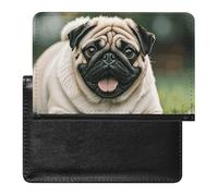 Étui de passeport en cuir pour passeport - Motif chat - Pour documents de voyage - Essentiels de voyage pour homme et femme, Chiens carlins., Taille unique