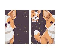 Étui de passeport en cuir pour passeport - Motif groupe d'étoiles dans le ciel nocturne - Livre de passeport imprimé pour documents, cadeaux de voyage, Adorable corgi., 20.3x13.8cm