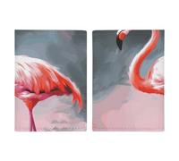 Étui de passeport en cuir pour passeport - Motif pensée - Parfait - Carnet de passeport imprimé pour documents, cadeaux de voyage, Peinture flamant rose, 20.3x13.8cm