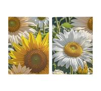 Étui de passeport en cuir pour passeport - Motif phare de mer - Livre de passeport pour documents, cadeaux de voyage, Tournesols Daisy Rose Fleurs, 20.3x13.8cm