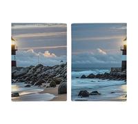 Étui de passeport en cuir pour passeport - Motif phare de mer - Livre de passeport pour documents, cadeaux de voyage, Phare de mer, 20.3x13.8cm