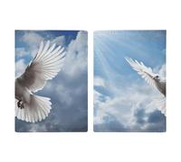 Étui de passeport en cuir pour passeport - Vue de Fantasy River - Livre de passeport imprimé pour documents, cadeaux de voyage, Peace Dove, 20.3x13.8cm