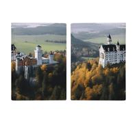 Étui de passeport en cuir PU avec château de Neuschwanstein pour passeport de voyage, étui portefeuille étanche