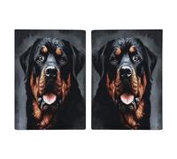 Étui de passeport en cuir PU imperméable avec emplacements pour cartes Motif chien Rottweiler