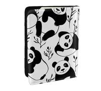 Étui de passeport en cuir PU imprimé panda géant noir pour homme et femme, 16,5 cm, Noir , Taille unique