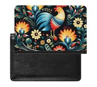 Étui de passeport en cuir rétro avec drapeau du Canada pour homme et femme, Motif d'art populaire polonais, Taille unique