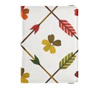 Étui de passeport en cuir rouge à motif de flèche à carreaux pour voyage, étui de protection contre les vaccins, housse de passeport avec blocage RFID pour femme, imperméable, Motif flèche à carreaux