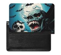 Étui de passeport en cuir synthétique avec crocs de vampire - Pour homme et femme - Blanc - Taille unique - Moderne, blanc, Taille unique, Moderne