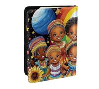 Étui de passeport en cuir synthétique avec imprimé Mois de l'histoire noire - Pour homme et femme - 16,5 cm, Noir , Taille unique