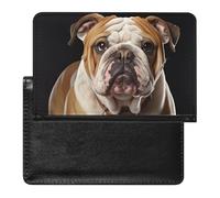 Étui de passeport en cuir synthétique avec motif bouledogue anglais - Pour homme et femme - Blanc - Taille unique - Moderne, blanc, Taille unique, Moderne
