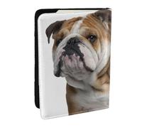 Étui de passeport en cuir synthétique avec motif bouledogue anglais pour voyage, protection de passeport RFID pour homme et femme