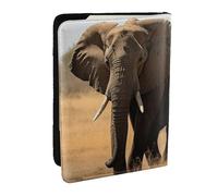Étui de passeport en cuir synthétique avec motif d'éléphants qui marchent pour voyage, protection de passeport RFID pour homme et femme