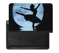 Étui de passeport en cuir synthétique de qualité supérieure avec silhouette de danseuse de ballet - Étui de protection pour passeport de voyage unisexe - Organiseur de documents pour les vacances et