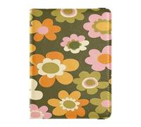 Étui de passeport en cuir synthétique imperméable pour famille, vacances, badge, carte d'identité, vaccin, portefeuille, voyage, rétro, groovy, hippie, fleurs, multicolore, 1 size, Décontracté