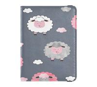 Étui de passeport en cuir synthétique imperméable pour famille, vacances, organiseur de documents, accessoires essentiels de voyage, aquarelle, motif mouton mignon, multicolore, 1 size, Décontracté
