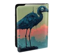 Étui de passeport en cuir synthétique imprimé de grue mécanique pour homme et femme, 16,5 cm