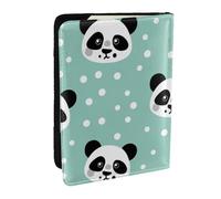 Étui de passeport en cuir synthétique imprimé panda géant avec grandes oreilles pour homme et femme, 16,5 cm, Noir , Taille unique