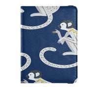 Étui de passeport en cuir synthétique léger pour femme et fille - Joli carnet de passeport - Essentiels de voyage - Beau singe vintage dans un style chinoiserie, multicolore, 1 size, Décontracté