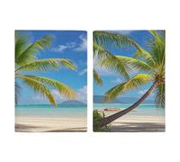 Étui de passeport en cuir synthétique ultra fin avec motif palmier tropical - Organiseur de documents de voyage compact de qualité supérieure - Housse de protection pour passeport international