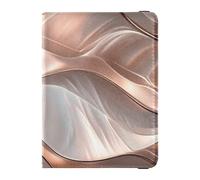 Étui de passeport en cuir texturé rose doré pour voyage famille pour voyage, étui de protection pour passeport de voyage avec fente pour carte de vaccination pour homme léger, Texture coquille or rose