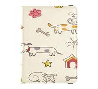 Étui de passeport en cuir ultra fin pour homme et femme - Pour badge, carte d'identité, vaccin, voyage, dessin animé, chiens mignons, multicolore, 1 size, Décontracté