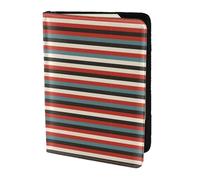 Étui de passeport en cuir véritable avec imprimé rayé écologique