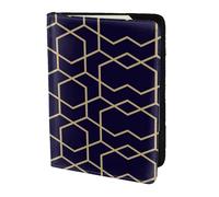 Étui de passeport en cuir véritable écologique avec imprimé lignes géométriques, essentiels de voyage