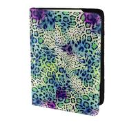 Étui de passeport en cuir véritable écologique imprimé léopard vert