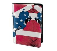 Étui de passeport en cuir véritable respectueux de l'environnement avec drapeau de l'État de Pennsylvanie imprimé carte