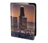 Étui de passeport en cuir véritable respectueux de l'environnement avec imprimé horizon de Los Angeles