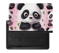 Étui de passeport en polyuréthane avec imprimé étoile de panda, unisexe, 14 x 9 cm, Panda Star, 5.8*3.9 IN