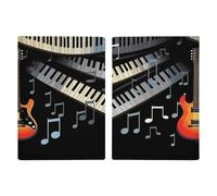 Étui de passeport en polyuréthane pour passeport avec motif guitare et piano - Étui de protection unisexe pour passeport - 20,3 x 13,8 cm, Style :, 20.3x13.8cm