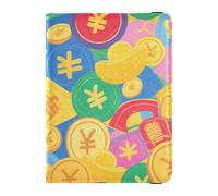 Étui de passeport étanche en cuir coloré avec motif de dessin animé pour les voyages et les vaccins