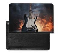 Étui de passeport fin en forme de tortue de mer avec blocage RFID et emplacements pour cartes de crédit pour femme/homme, Guitare électrique, One Size, Moderne