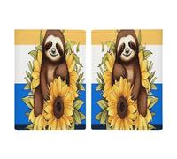 Étui de passeport fin pour passeport - Motif paresseux assis sur un tournesol - Pour voyage - 20,3 x 13,8 cm, Style :, 20.3x13.8cm