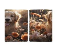Étui de passeport Golden Retriever et fleurs ultra fin en cuir synthétique compact de qualité supérieure pour passeport international américain pour homme et femme