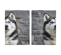 Étui de passeport Husky Dog ultra fin en cuir synthétique pour documents de voyage compact de qualité supérieure pour passeport international américain pour homme et femme