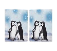 Étui de passeport I Love Penguins ultra fin en cuir synthétique compact de qualité supérieure pour passeport international américain pour homme et femme