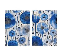 Étui de passeport imprimé à l'encre blanche et bleue - Pour voyage - Protection contre les RFID - Étui pour cartes en cuir pour homme et femme - Encre blanche et bleue - 20,3 x 13,8 cm, Encre blanche