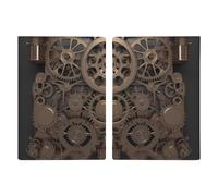 Étui de passeport imprimé avec engrenages mécaniques steampunk pour passeport de voyage, étui portefeuille en cuir avec blocage RFID pour cartes pour femmes et hommes, steampunk mécanique, Engrenages