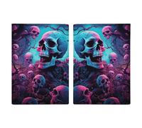 Étui de passeport imprimé avec motif tête de mort en couleur pour cartes de passeport de voyage, étui portefeuille en cuir avec blocage RFID pour femmes et hommes, images de crâne colorées, Images de